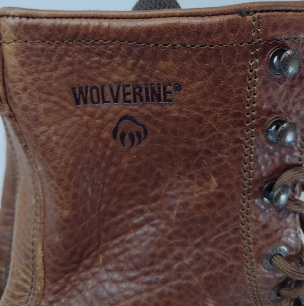 Wolverine Men's Tan Leather Lace-Up Boots Size (9.1/2)